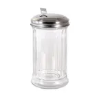 image of CAC China G2SP-12F Sugar Pourer Shaker, 12 oz Glass with Stainless Steel Flat Top - 1 Dozen