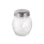 image of CAC China G5CS-6P Cheese Spice Shaker, 6‑9 oz Lead‑Free Glass Jar, Metal Perforated Lid, No Handle - 1 Dozen