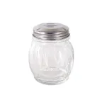 image of CAC China G5CS-6SL Cheese Spice Shaker, 6‑9 oz Glass Jar, Slotted Metal Top - 1 Dozen