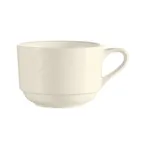 image of CAC China GAD-1-S Coffee Cup 7.5 oz (3.5" Dia x 2.5" H) Bone White Porcelain Stackable - 1 Dozen