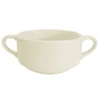 image of CAC China GAD-46 - Garden State Bouillon Cup 6 oz White Porcelain with Handles, Stackable - 1 Dozen