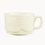 image of CAC China GAD-56 15 oz Porcelain Coffee Cup 4"3/8 Dia x 2"7/8 Ht White Stackable - 1 Dozen