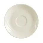 image of CAC China GAD-57 Porcelain Saucer, 7" Diameter, Bone White, Embossed, Dishwasher Safe - 1 Dozen