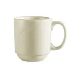 image of CAC China GAD-M12 Garden Mug, 12‑Ounce White Porcelain, 3.38" Dia x 3.75" H - 1 Dozen