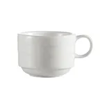 image of CAC China GBK-1-S 8‑Oz Porcelain Coffee Cup, 3½" Dia x 2⅜" H, Bone White, Dishwasher Safe - 1 Dozen