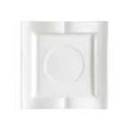 image of CAC China GBK-2 Goldbook Saucer 5.5" x 5.5" x 0.75", White Porcelain, Oven Microwave Safe - 1 Dozen