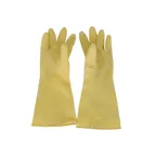 image of CAC China GLLX-2YM - Medium Reusable Latex Dishwashing Gloves, Yellow Embossed Texture, 1 Pair