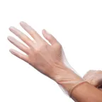 image of CAC China GLVL-L Disposable Vinyl Gloves, Large Size, 100 Pieces per Box, Vinyl Material - 100/Box
