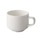 image of CAC China GW-1-S Great Wall Cup, 8.5 oz, 3.5" Dia x 2.75" H, White Porcelain, Stackable - 1 Dozen