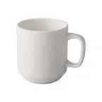 image of CAC China GW-PRM10 - 10 oz White Porcelain Mug, 3.25" Dia x 3.5" H, Stackable, Dishwasher Safe - 1 Dozen