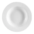 image of CAC China HMY-120 Harmony Pasta Bowl, 12" x 1-3/4", 22 Oz White Porcelain, Microwave Safe - 1 Dozen