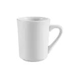 image of CAC China HMY-17 Harmony Mug, 8-Ounce Porcelain, Super White, Embossed, Dishwasher Safe - 1 Dozen