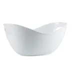 image of CAC China ICB-15 Super White Porcelain Ice Bucket, 4 Qt, 15"L x 10"W x 7"H, Oval Deep with Handles