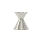 image of CAC China JG75-150 Stainless Steel Jigger, 3/4 oz x 1-1/2 oz, Rolled Edge