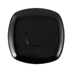 image of CAC China KC-2-BLK Stoneware Saucer, 6" x 6" x 0.75", Black, Dishwasher & Microwave Safe - 1 Dozen