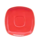 image of CAC China KC-2-R Red Stoneware Saucer 6" x 6" x 0.75" Oven/Microwave Safe - 1 Dozen