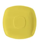 image of CAC China KC-2-SFL Square Arts Saucer, 6" x 6" x 0.75" Ceramic, Sunflower, Dishwasher Safe - 1 Dozen