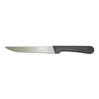 image of CAC China KESK-50 Steak Knife, 5" Stainless Steel Blade, Black Plastic Handle, Pointed Tip - 1 Dozen