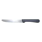 image of CAC China KESK-55 Steak Knife, 5" Stainless Steel Blade, Black Plastic Handle - 1 Dozen