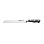 image of CAC China KFBR-G80 Schnell Bread Knife, 8" Forged, High-Carbon Steel, Ice-Tempered, Black Handle