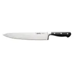 image of CAC China KFCC-G100 Schnell Chef Knife, 10" Forged Tang, Carbon Steel, Ice-Tempered, Black Handle