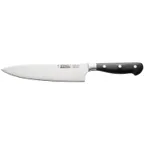 image of CAC China KFCC-G82 Schnell Chef Knife, 8", German High-Carbon Steel, Ice-Tempered, Black Handle