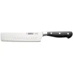 image of CAC China KFNK-G72 Schnell Nakiri Knife, 7-1/4" German High-Carbon Steel, Black Handle