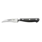 image of CAC China KFPE-G30 Paring Knife - 2-3/4" Forged Tang, High-Carbon Steel Blade, Black Handle