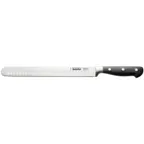 image of CAC China KFSL-G101 Schnell Slicing Knife, 10", German High-Carbon Steel, Ice-Tempered, Black Handle