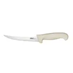 image of CAC China KSBN-61 Boning Knife, 6" Curved Blade, High-Carbon Steel, White Handle