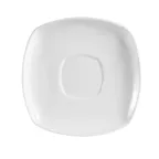 image of CAC China KSE-2 Square Saucer, 6" x 6" x 0.75", White Porcelain, Dishwasher Safe - 1 Dozen