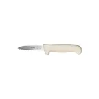 image of CAC China KSPC-31 Paring Knife, 3"L, Serrated, Stamped, High Carbon Stainless Steel, White Handle