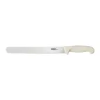 image of CAC China KSRB-120 Roast Beef Slicer Knife, 12" German High-Carbon Steel, White Handle