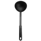 image of CAC China KUNL-LD05 Nylon Kitchen Ladle, 5 oz Capacity, Black Finish, One-Piece Construction