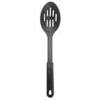 image of CAC China KUNL-SL02 Black Nylon Slotted Serving Spoon – Kitchen Hand Tool for Portion Control