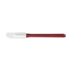 image of CAC China KUSF-S-10 Commercial Spatula, 10", Flat Blade, Silicone, Red Handle, White Blade, BPA Free