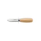 image of CAC China KWOC-234 Oyster Clam Knife, 2-3/4", Pointed Tip, Wooden Handle
