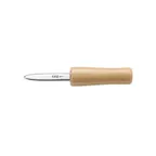 image of CAC China KWOC-278 Oyster Clam Knife, 2-7/8", Pointed Tip, Wooden Handle