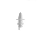 image of CAC China LQPR-P2WT Free Flow Liquor Pourer, Plastic, White, With Collar, Sold per Dozen