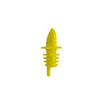 image of CAC China LQPR-P2YL Free Flow Liquor Pourer, Plastic, Yellow, With Collar, Sold per Dozen