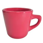 image of CAC China LV-1-R - Red Stoneware Las Vegas Coffee Cup 7½ oz (3¼" Dia x 3" H) Edge Safe - 1 Dozen
