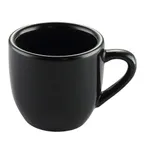 image of CAC China LV-35-BLK - Las Vegas After-Dinner Cup, 3-1/2 oz, Black Stoneware, Dishwasher Safe - 1 Dozen