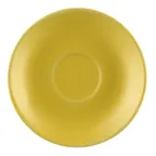 image of CAC China LV-36-Y After Dinner Cup Saucer, Round 4.5" x 0.75" Yellow Ceramic, Safe - 1 Dozen