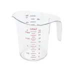 image of CAC China MCBK-50 Measuring Cup, 1 pt./50-500 mL, Polycarbonate, Dual Color Embossed Graduations