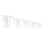 image of CAC China MCBK-5SET Measuring Cup Set, 5-Piece, 1 Qt, 2 Qt, 4 Qt, 1 Pt, 1 Cup, PC, NSF - Set