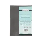 image of CAC China MCC4-14GY Menu Cover - 4‑Panel Legal Size Booklet, 8½" x 14", Faux Leather Gray