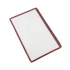 image of CAC China MCP1-914BY Menu Cover - 8-1/2" x 14" Vinyl Booklet, Brass Corners, Clear View, Legal Insert