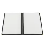 image of CAC China MCP2-911BK Menu Cover, 2-Pocket Vinyl Booklet, 8½" x 11" Black Trim, Double‑Sided View