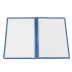 image of CAC China MCP2-911BL Menu Cover – 2‑Pocket Vinyl Booklet, 8½" x 11" Letter, Brass Corners