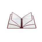 image of CAC China MCP6-911BY Cover, 6-Pocket Vinyl, 8-1/2" x 11" Double-Sided View, Corners, Burgundy Trim